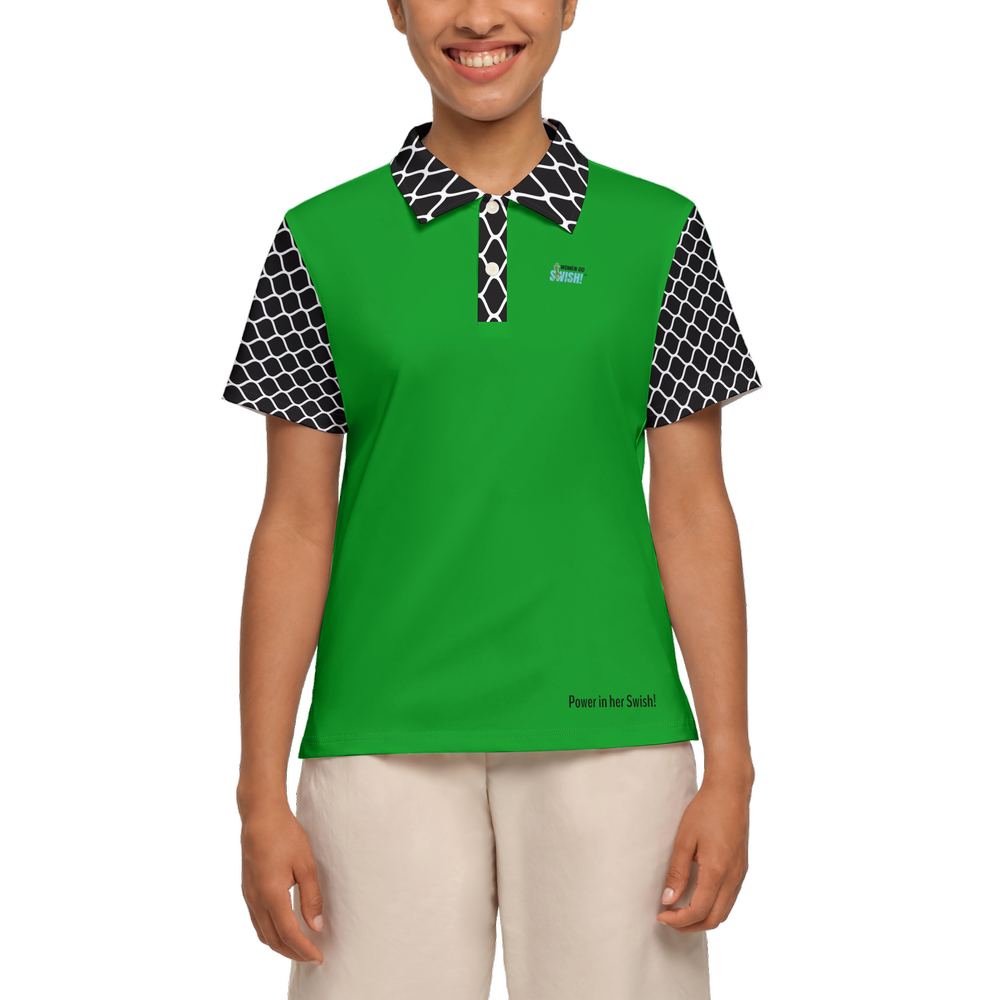 Dimples and Green Slim Fit Short-Sleeve Polo Shirt