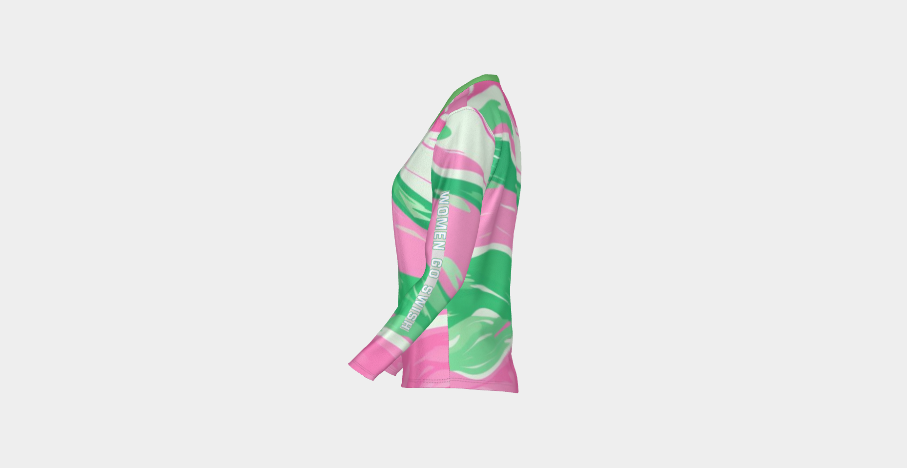 Pink and Green Swirl Long Sleeve Graphic Tee Let the pink and green wind velocity take you away, in this Pink and Green Swirl Long Sleeve Graphic Tee! Crafted from a brush tricot fabric, this V-neck fashion tee is perfect for any woman sports enthusiast w